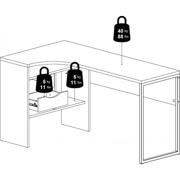 Function Plus skrivebord 145,1 x 81 x 76,8 cm - Valnøtt Function Plus skrivebord 145,1 x 81 x 76,8 cm - Valnøtt