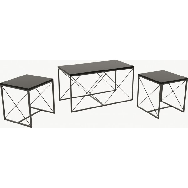 Ravina salongbord 45/100 x 45/50 cm - Antrasitt/svart