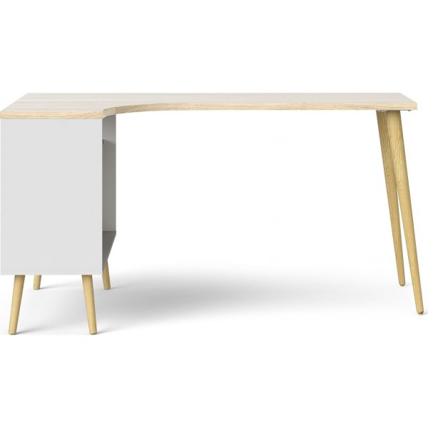 Oslo skrivebord 145 x 81 cm - Hvit/eik