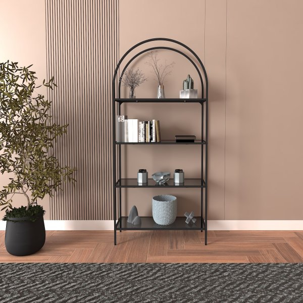 Mona bokhylle 80 x 30 x 175 cm - Sort Mona bokhylle 80 x 30 x 175 cm - Sort