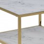 Alisma nattbord - Hvit marmor/gull