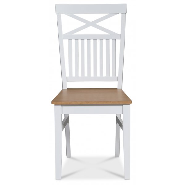 Fr Stol med kryss - Hvit/eik