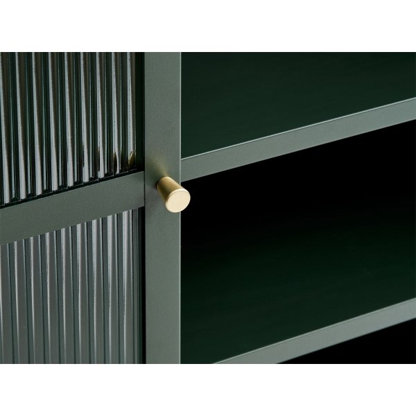 Dobb mørkegrønt metallskap med glassdører Dobb mørkegrønt metallskap med glassdører