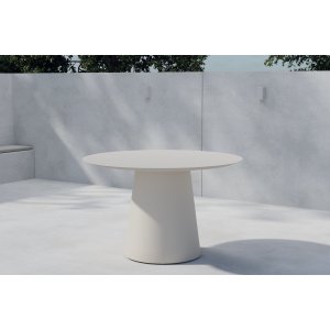 Spisebord Lanzo rundt �120 cm - beige aluminium