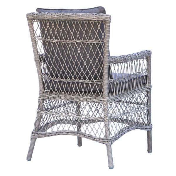 Utend�rs spisestuestol i gr� rotting med pute