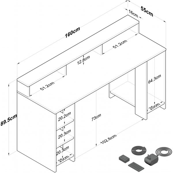 Ludanto skrivebord - Valnøtt/antrasitt Ludanto skrivebord - Valnøtt/antrasitt
