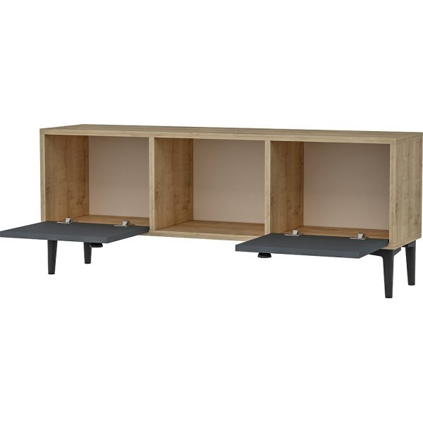 Parion mediebenk - Safir/eik/antrasitt