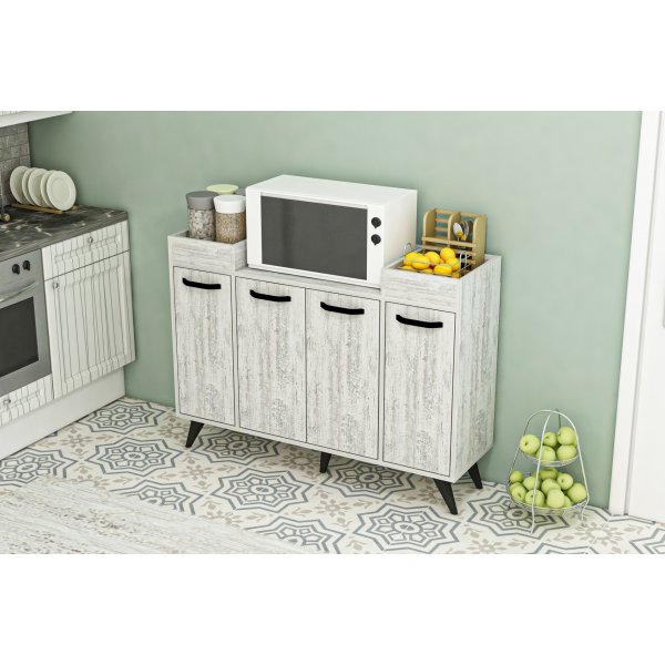 Viser skjenk - Gr�/hvit