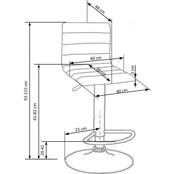 Barstol Mattie - Grå/krom Barstol Mattie - Grå/krom