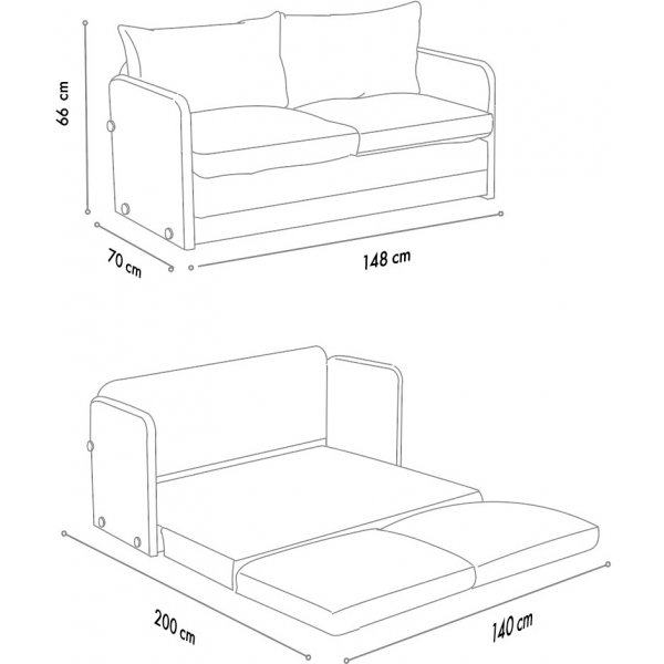 Saga 2-seters sovesofa XL - Grønn Saga 2-seters sovesofa XL - Grønn