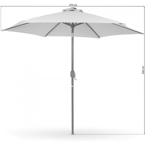 Parasoll Malta med soldrevet LED belysning - Grå/lysegrå Parasoll Malta med soldrevet LED belysning - Grå/lysegrå