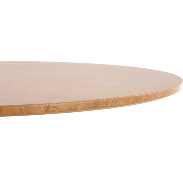 Spisegruppe Sumner 80 cm eik/hvit med 2 Plaza-stoler i gr flyel