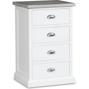 Kommode hugo med 4 skuffer - Hvit/betong + Mbelftter