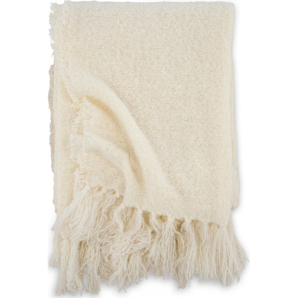 Stein pledd, 130x170 cm - Hvit