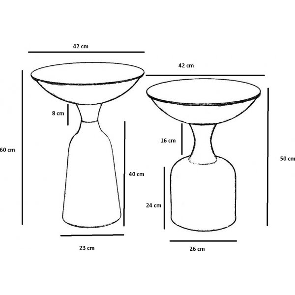 Chalice sidebord sett 46/56 cm - Gull/svart Chalice sidebord sett 46/56 cm - Gull/svart