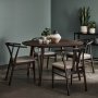 Jive brunbeiset spisestuestol med pute i beige boucl