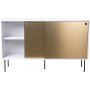 Volume sidebord 132 cm - Hvit/messing