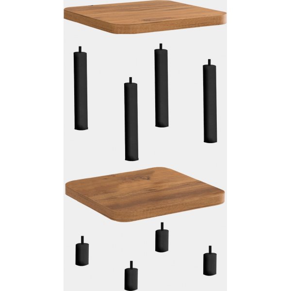 Juno sidebord 35 x 35 cm - Sort/furu Juno sidebord 35 x 35 cm - Sort/furu