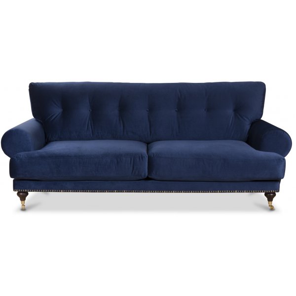 Andrew Deco 3-seters sofa - Mørkeblå fløyel Andrew Deco 3-seters sofa - Mørkeblå fløyel
