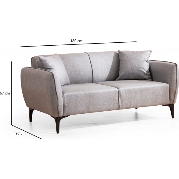 Belissimo 2-seters sofa - Grå Belissimo 2-seters sofa - Grå