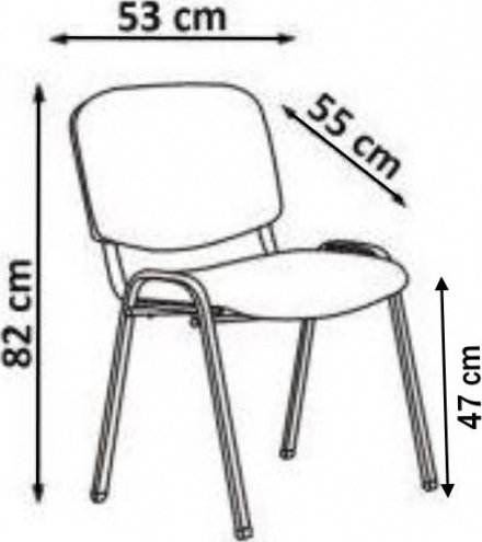 Iso spisestol - Sort