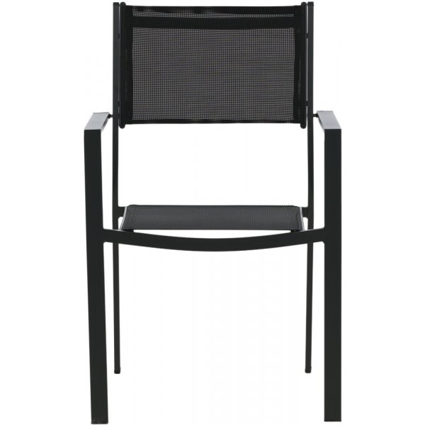 Matvaregruppen i Chania; 6 stoler med bord 205 x 90 cm - Svart/natur Matvaregruppen i Chania; 6 stoler med bord 205 x 90 cm - Svart/natur