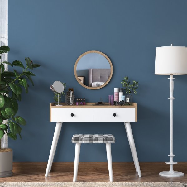 Bijou toalettbord 3, 99 x 40 cm - Valnøtt/hvit Bijou toalettbord 3, 99 x 40 cm - Valnøtt/hvit