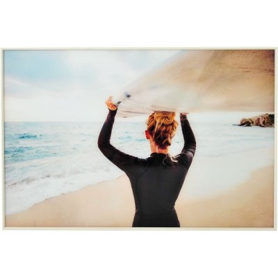 Glassbilde Surf Nero - Hvit ramme