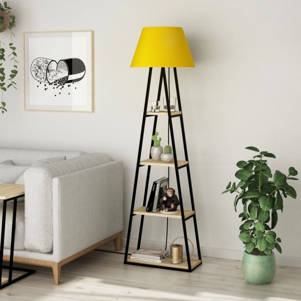 Pal gulvlampe - Eik/gul