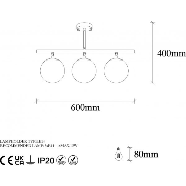 Atlas taklampe 10270 - Vintage/hvit Atlas taklampe 10270 - Vintage/hvit