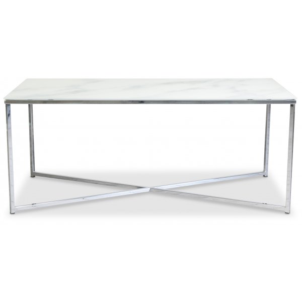Palasso sofabord 110 cm - Krom / Lys marmorering + Flekkfjerner for møbler Palasso sofabord 110 cm - Krom / Lys marmorering + Flekkfjerner for møbler