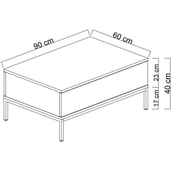 Lord sofabord 90 x 60 cm - Hvit/svart Lord sofabord 90 x 60 cm - Hvit/svart