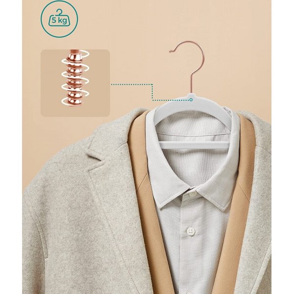 Kleshenger, fl�yel, 43,5 cm, 50-pakning - Hvit/rosa