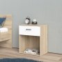 Space nattbord - Eik/hvit