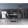 Plaza spisegruppe, marmorbord med 4 st Theo flyelstoler - Grnn/Hvit/Krom