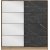 Kapusta garderobe med speildør, 180 x 52 x 190 cm - Brun/svart