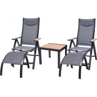 Panama lounge gruppe 4 - Sort/teak