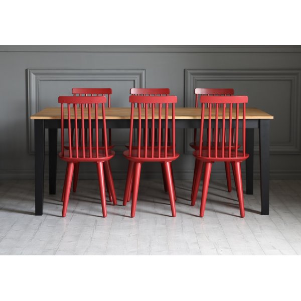 Dalars spisebord 180 cm - sort / oljet eik