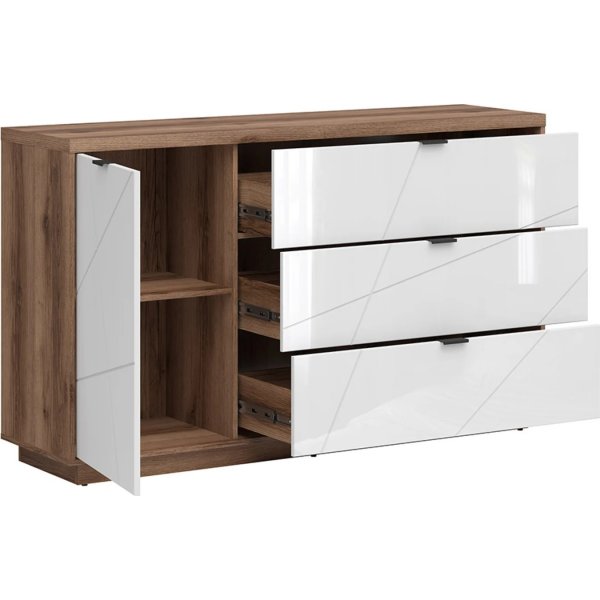 Eldgammel skjenk - Mørk eik/hvit Eldgammel skjenk - Mørk eik/hvit