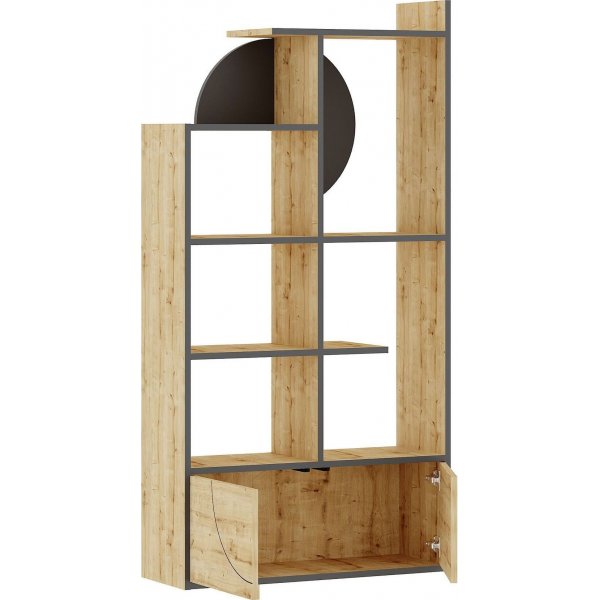 Half bokhylle - Antrasitt/eik Half bokhylle - Antrasitt/eik