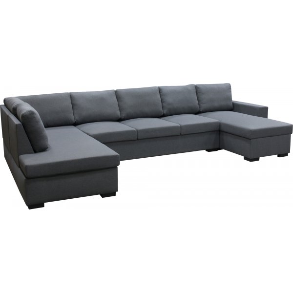 Solna mørkegrå vendbar U-sofa 367 cm + Møbelføtter Solna mørkegrå vendbar U-sofa 367 cm + Møbelføtter