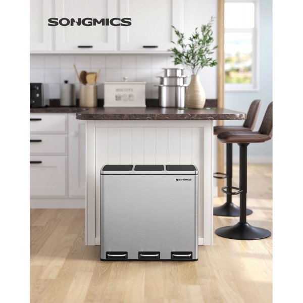 Daloa avfallsbeholder 54 l - Slv/sort