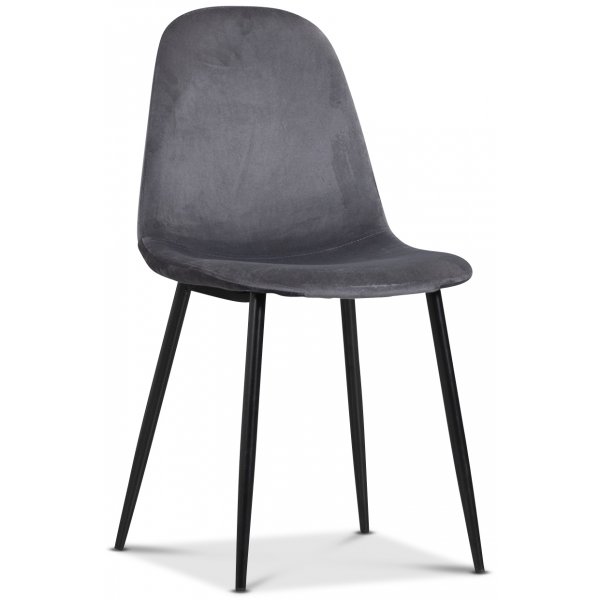 Seat spisegruppe, rundt spisebord med 4 stk Carisma fløyelsstoler - Hvit/Grå Seat spisegruppe, rundt spisebord med 4 stk Carisma fløyelsstoler - Hvit/Grå