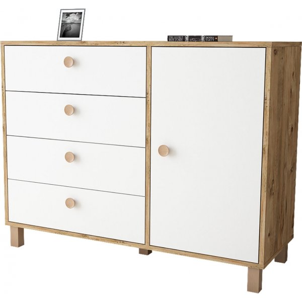 Vilamo kommode 81 - Furu/hvit Vilamo kommode 81 - Furu/hvit