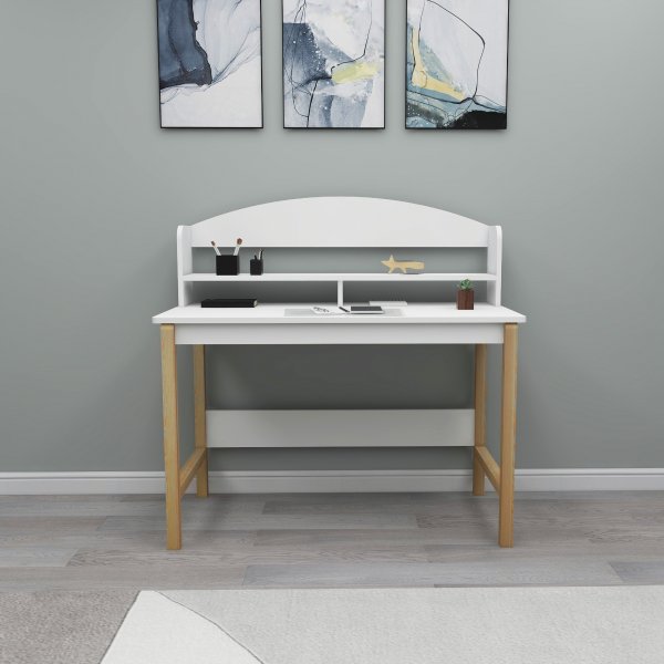 Sais skrivebord 114,4 x 60 cm - Safir eik/hvit Sais skrivebord 114,4 x 60 cm - Safir eik/hvit