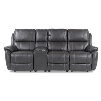 Enjoy Hollywood reclinersofa - 3-seter (el) i grått kunstskinn (modell H)