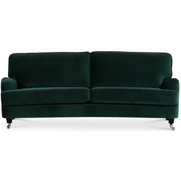 Kvarsebro Howard 3-seter hjrnesofa - Mrkegrnn (Flyel)