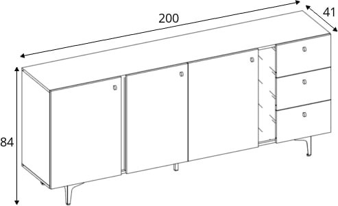 Farger skjenk 200 cm - Sage Farger skjenk 200 cm - Sage