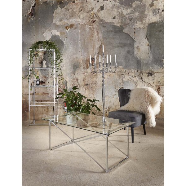 Cross sofabord - Krom