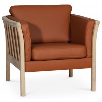 Pure lenestol i lær - Cognac (lær) / lyst tre Pure lenestol i lær - Cognac (lær) / lyst tre